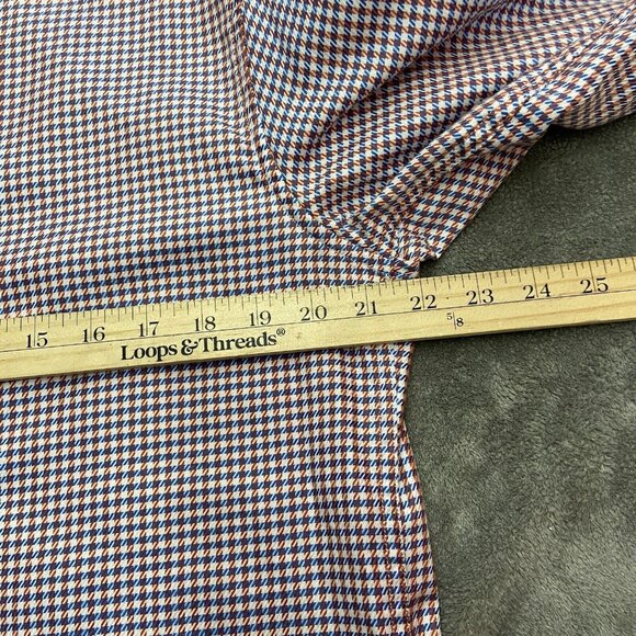 Robert Graham Button Up Shirt Mens Large Flip Cuff Houndstooth Long Sleeve - Picture 15 of 16